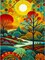 Diamond Painting Kits for Adults, 5D DIY Diamond Art Kits for Beginners, Full Drill Diamond Painting Kits for Home Wall Decor, Stained Glass Landscape, 12x16 Inch